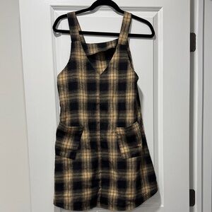 SHEIN Black and Tan Plaid Dress